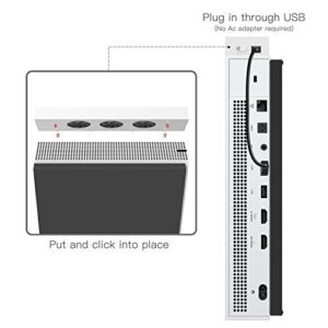 Xbox one S Cooling Fan System, Megadream Adjustable 3 High Speed Fans Cooling Dock & 2 USB Ports & Data Syncing for Microsoft Xbox One Slim Gaming Console – White