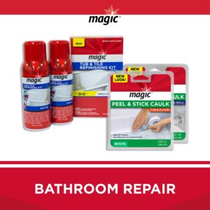 Magic Tub and Tile Refinishing Kit - Spray on Aerosol - Refinish Sinks Tile Porcelain Acrylic Fiberglass and Ceramic Surfaces, Bright White, 12 Ounce (Pack of 2)