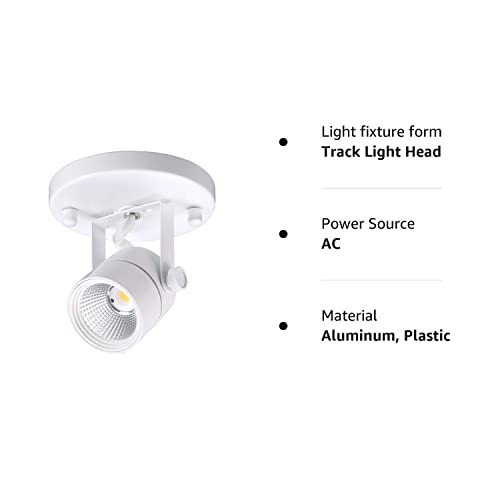 CLOUDY BAY LED Flush Mount Ceiling Spot Light,CRI90+ 8W 600lm 3000K Warm White Dimmable,Adjustable Tilt Angle Ceiling Light Fixture,White Finish