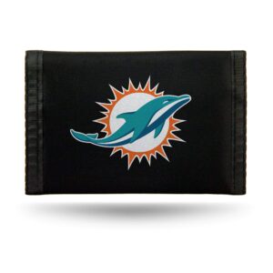 Rico Industries NFL Miami Dolphins Nylon Tri-Fold Wallet Nylon Tri-Fold Wallet, 3 x 5-"