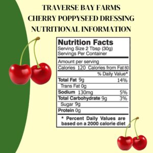 Traverse Bay Farms Nationally Award-Winning Salad Dressings (Cherry Poppyseed, 1 Bottle)