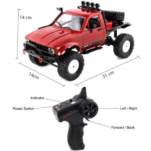 The perseids RC Crawler Offroad RC Truck WPL C14 RC Rock Crawler 4x4 1/16 Scale Remote Control Trucks, 2.4G Semi Trucks All Terrain Car RTR Hobby RC Gift for Kids and Adults