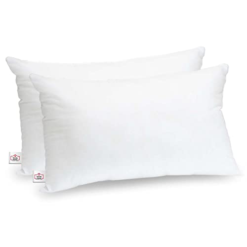 Trendy Home 12x20 Throw Pillow Insert (pack of 2, White), Bed and Couch Pillows Stuffer Hypoallergenic, Lumbar Support Decorative Home Outdoor Pillow Filler (Non Woven, 2 Pack)