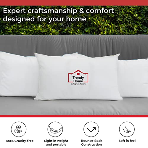 Trendy Home 12x20 Throw Pillow Insert (pack of 2, White), Bed and Couch Pillows Stuffer Hypoallergenic, Lumbar Support Decorative Home Outdoor Pillow Filler (Non Woven, 2 Pack)