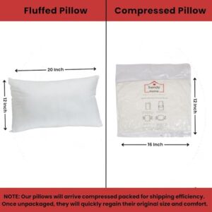 Trendy Home 12x20 Throw Pillow Insert (pack of 2, White), Bed and Couch Pillows Stuffer Hypoallergenic, Lumbar Support Decorative Home Outdoor Pillow Filler (Non Woven, 2 Pack)