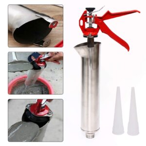 Stainless Steel Hand Caulking Gun Mortar Applicator Sprayer Grout 2 Nozzles (Grouting Gun)