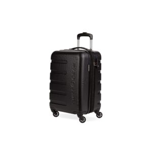 swissgear 7366 hardside expandable luggage with spinner wheels, black, carry-on 19-inch