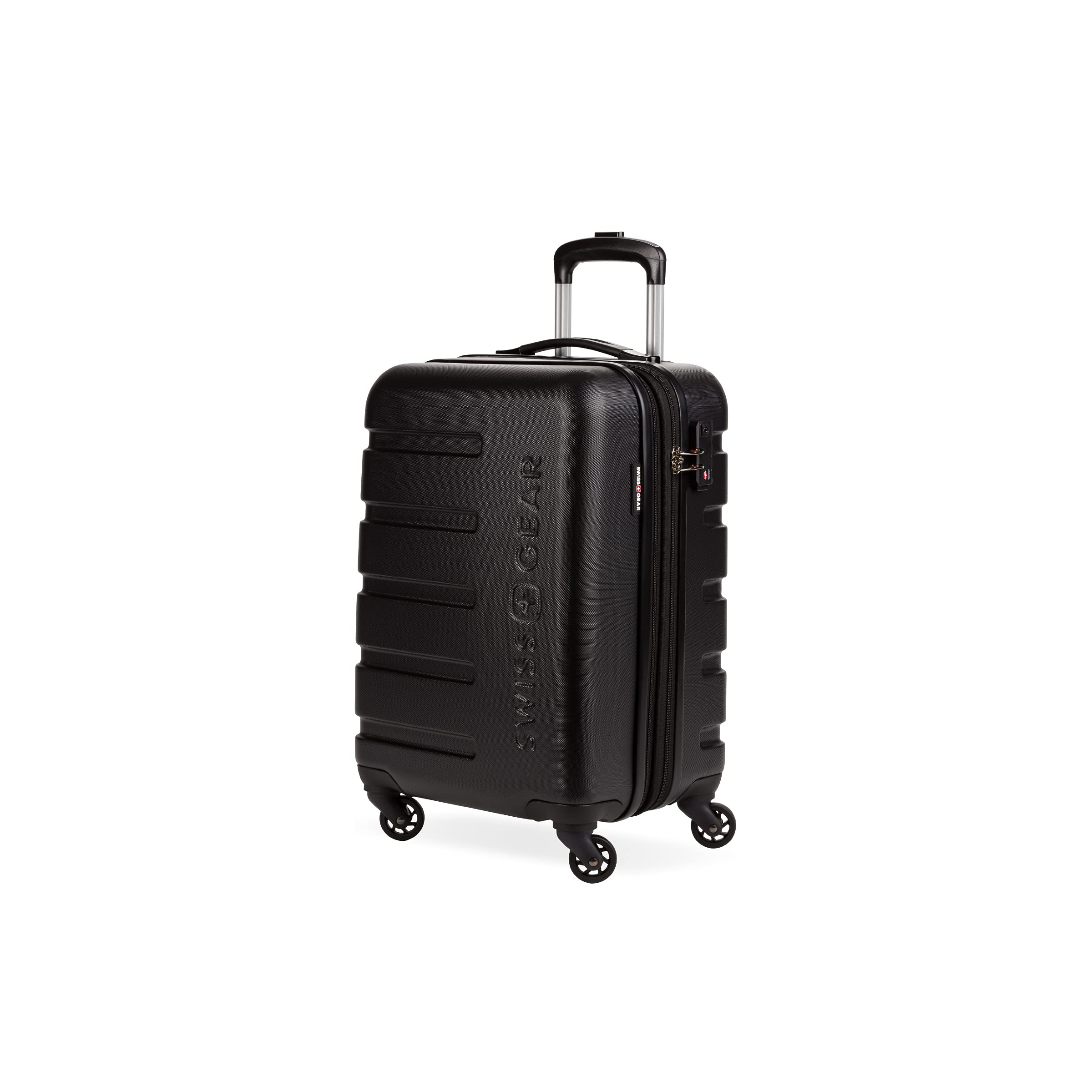 SwissGear 7366 Hardside Expandable Luggage with Spinner Wheels, Black, Carry-On 19-Inch