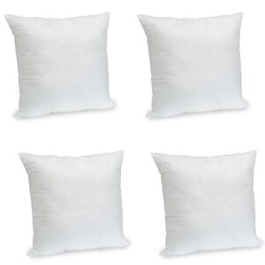 trendy home 20x20 throw pillow insert (set of 4, white) bed and couch pillows stuffer hypoallergenic, decorative home indoor outdoor sofa pillow filler (non woven, 4 pack)