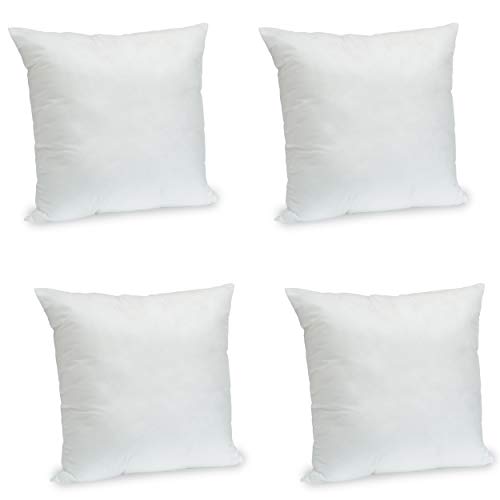 Trendy Home 20x20 Throw Pillow Insert (Set of 4, White) Bed and Couch Pillows Stuffer Hypoallergenic, Decorative Home Indoor Outdoor Sofa Pillow Filler (Non Woven, 4 Pack)