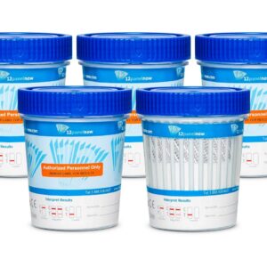 [25 Pack] 12 Panel Drug Test Screening Cups - Tests for AMP, BAR, BUP, BZO, COC, MDMA, MET, MTD, OPI, OXY, TCA, and THC, Instant Multi Panel Urine Drug Test with Temperature Strip