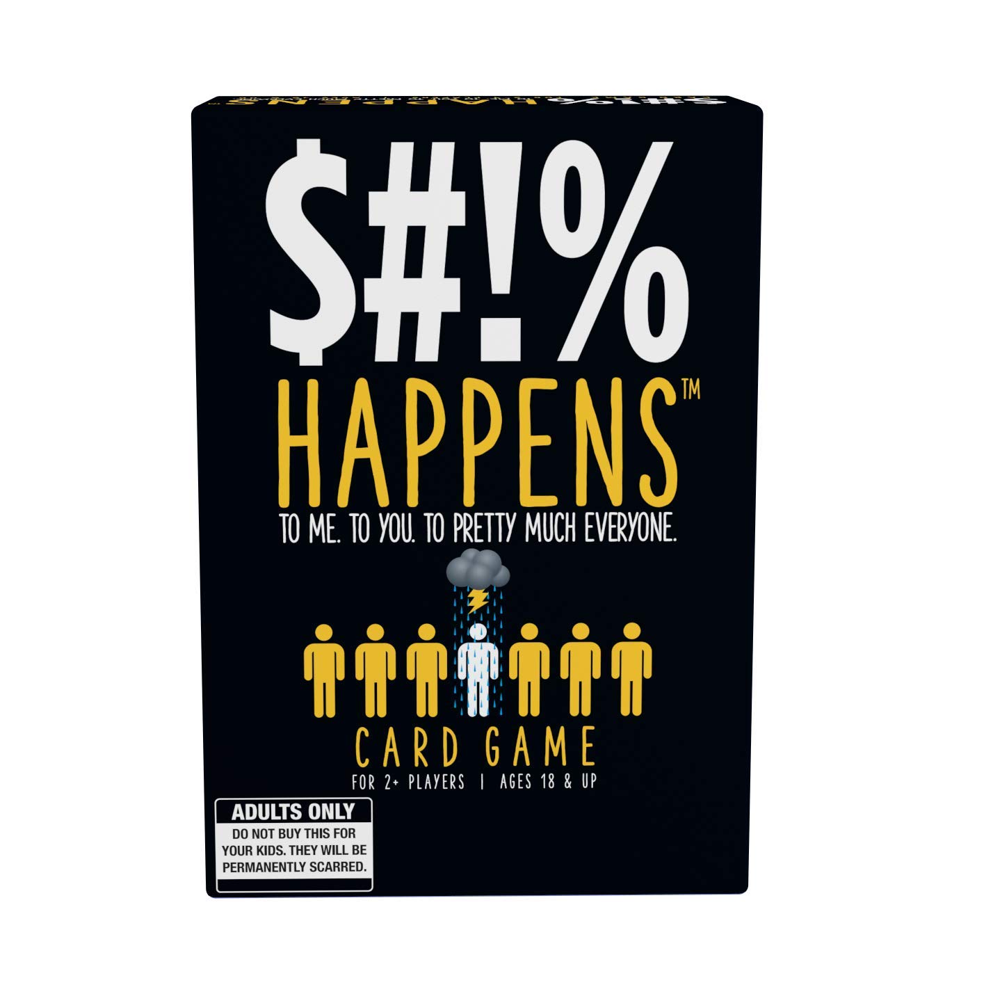 Games Adults Play $#!% Happens - The Rank Unfortunate Situations on The Misery Index Adult Card Game, Black, 5"