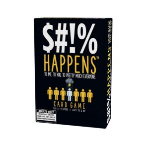 Games Adults Play $#!% Happens - The Rank Unfortunate Situations on The Misery Index Adult Card Game, Black, 5"