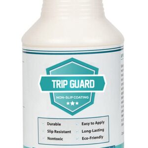 Trip Guard - Clear Anti Slip - Non Skid - Safety Tile and Floor Treatment - Multi-Surface Textured Coating for Stairs, Floors, Walkways & Concrete - Use on Any Slippery Surface Except Wood