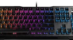 ROCCAT Vulcan 100 AIMO Mechanical PC Gaming Keyboard, RGB Lighting, Silent, Per Key LED Illumination, Brown Switches, Aluminum Top Plate, Silver