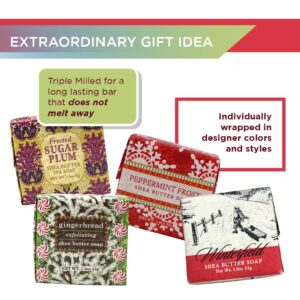 Greenwich Bay Trading Shea Butter Soap Sampler - Boxed Set of 4 Assorted Scents (Christmas Holiday 4)