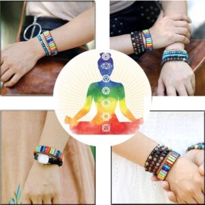 sedmart 7 Chakra Bracelet Weave Bracelets Friendship Gemstone Bracelets Healing Bracelets for Women Fashion Boho Bracelets Jewelry Yoga Bracelets Multicolor Bracelets