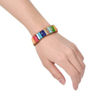 sedmart 7 Chakra Bracelet Weave Bracelets Friendship Gemstone Bracelets Healing Bracelets for Women Fashion Boho Bracelets Jewelry Yoga Bracelets Multicolor Bracelets