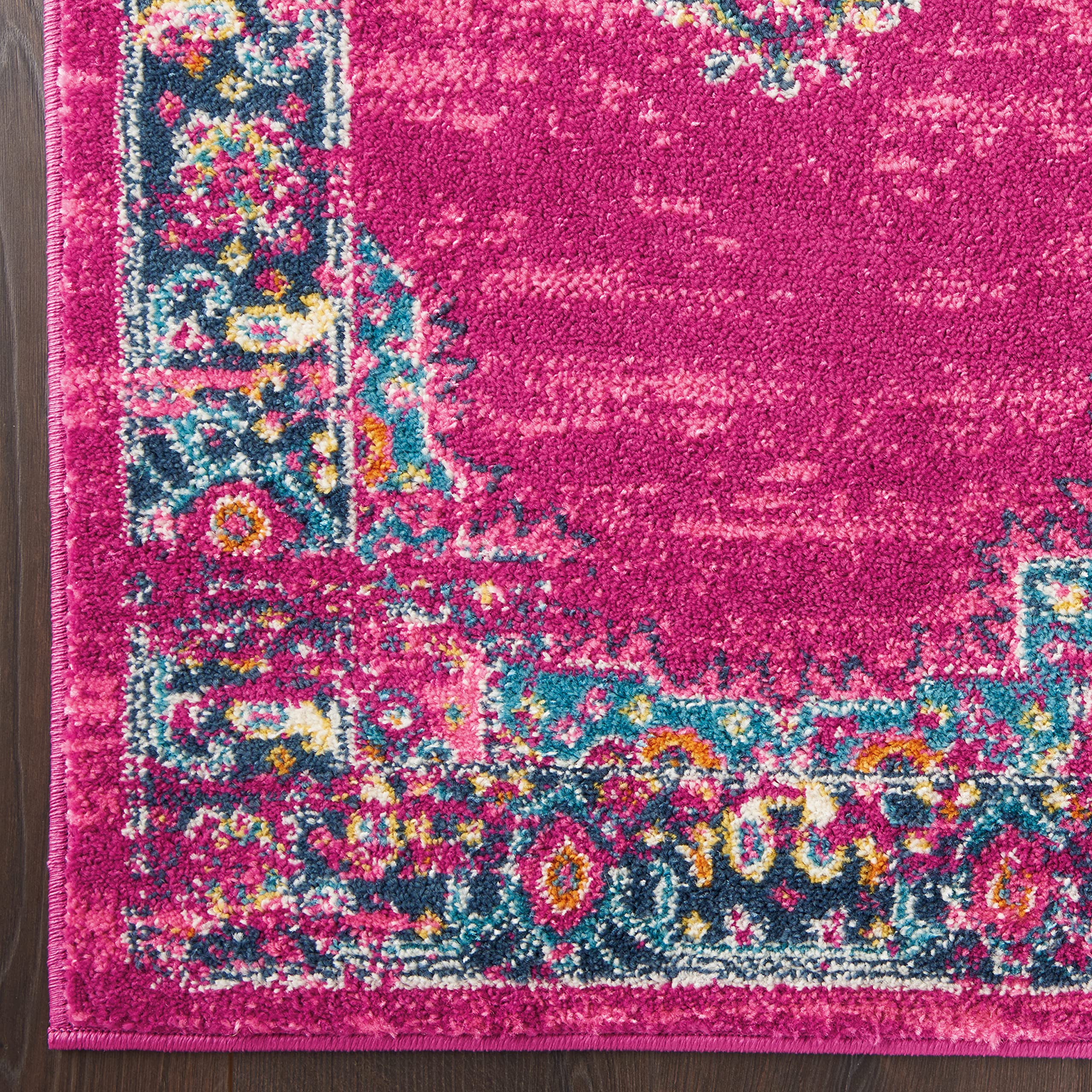 Nourison Passion Fuchsia 9' x 12' Area Rug, Boho, Traditional, Easy Cleaning, Non Shedding, Bed Room, Living Room, Hallway (9x12)