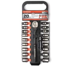 Crescent 20 Piece X10 3/8" Drive 6 Point Standard SAE/Metric Mechanics Tool Set - CSWS38B