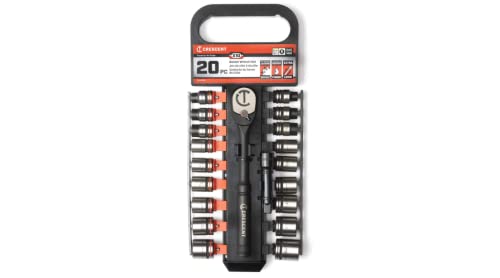 Crescent 20 Piece X10 3/8" Drive 6 Point Standard SAE/Metric Mechanics Tool Set - CSWS38B