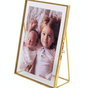 Levilan 5x7 Gold Photo Frame Vintage Style Antique Gold Standing Picture Frames with Pressed Glass, Brass (5 x 7)