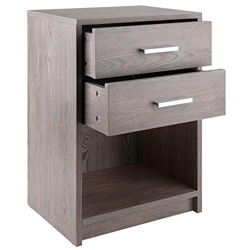 Winsome Wood Molina Accent Table, Ash Gray 15.75 in x 11.75 in x 23.62 in