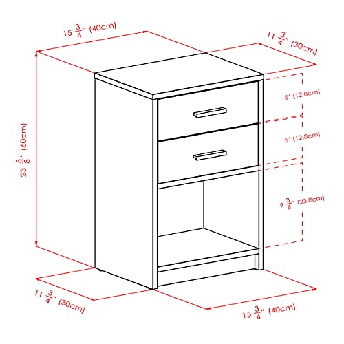 Winsome Wood Molina Accent Table, Ash Gray 15.75 in x 11.75 in x 23.62 in