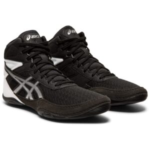 ASICS Kid's Matflex 6 Grade School Wrestling Shoes, 2.5, Black/Silver