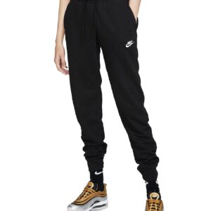 Nike Women's NSW Regular Pant Varsity, Black/Black/White, Large