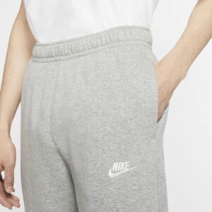 Nike Men's NSW Club Pant Open Hem, Dark Grey Heather/Mattelic Silver/White, Medium