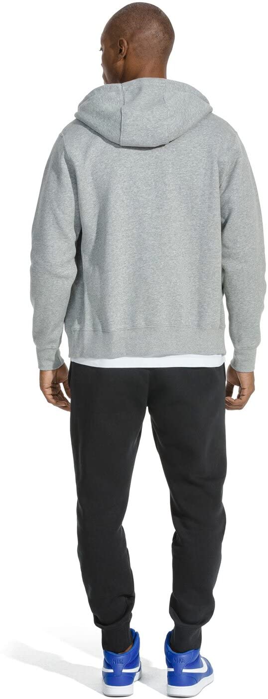 Nike Men's Sportswear Club Fleece Full Zip Hoodie, Fleece Zip-Up Hoodie Men, Dark Grey Heather/Mattelic Silver/White, 2XL