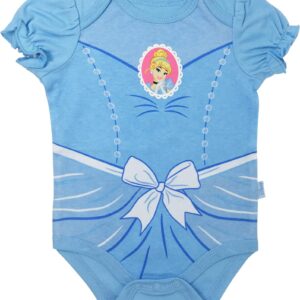 Disney Princess Snow White Belle Aurora Infant Baby Girls 5 Pack Bodysuits Aurora, Snow White, Ariel, Cinderella, Belle 18 Months