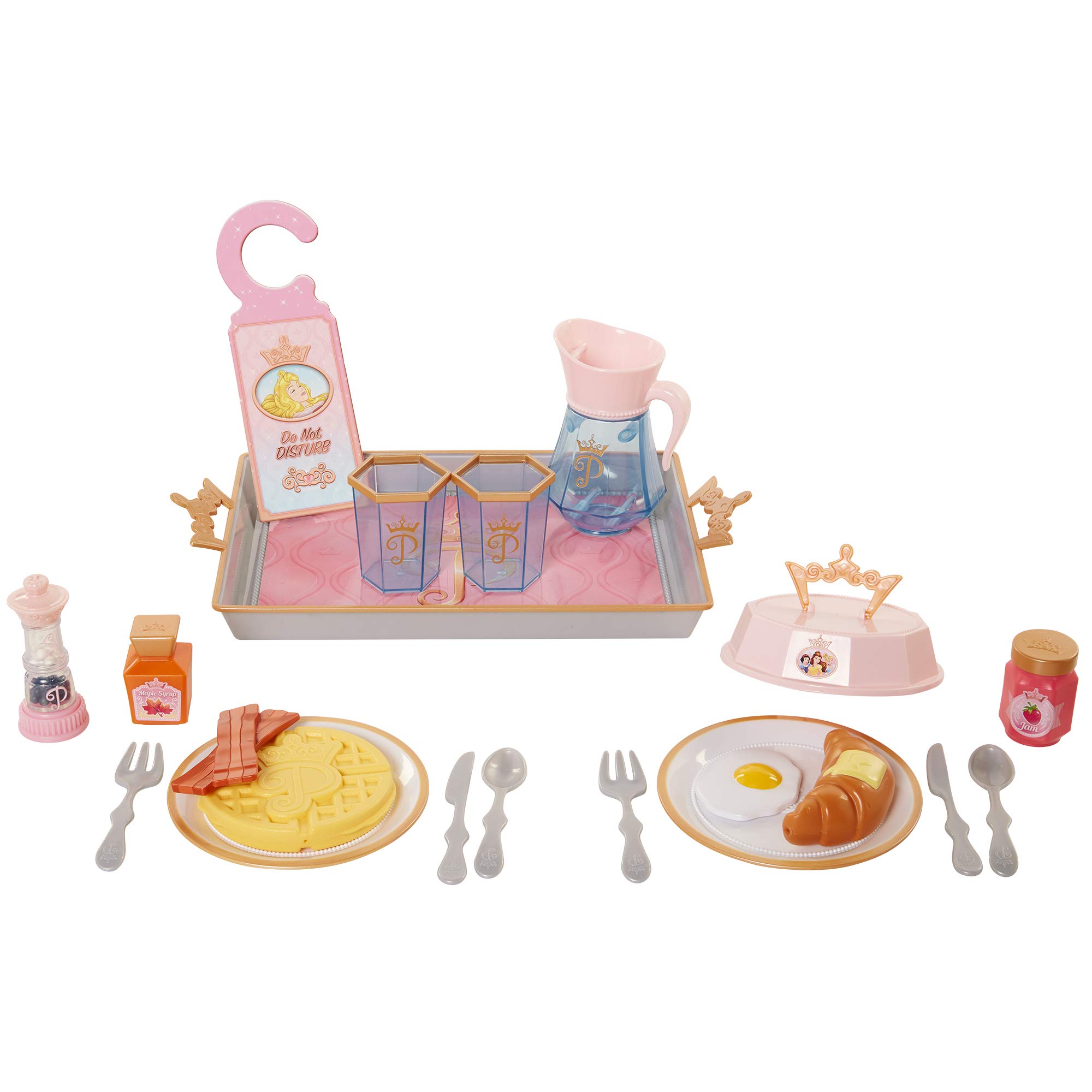 Disney Princess Style Collection Room Service Pretend Play Toy Set - with Serving Tray, Plate Cover, Pitcher & More for A Great Pretend Travel Experience - Girls Ages 3+