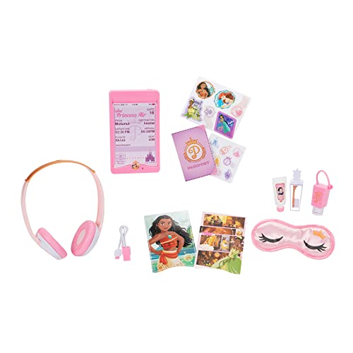 Disney Princess Travel Suitcase Play Set for Girls with Luggage Tag by Disney Princess Style Collection, 14 Pretend Play Accessories Pieces Including Travel Passport! For Ages 3+