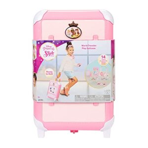 Disney Princess Travel Suitcase Play Set for Girls with Luggage Tag by Disney Princess Style Collection, 14 Pretend Play Accessories Pieces Including Travel Passport! For Ages 3+