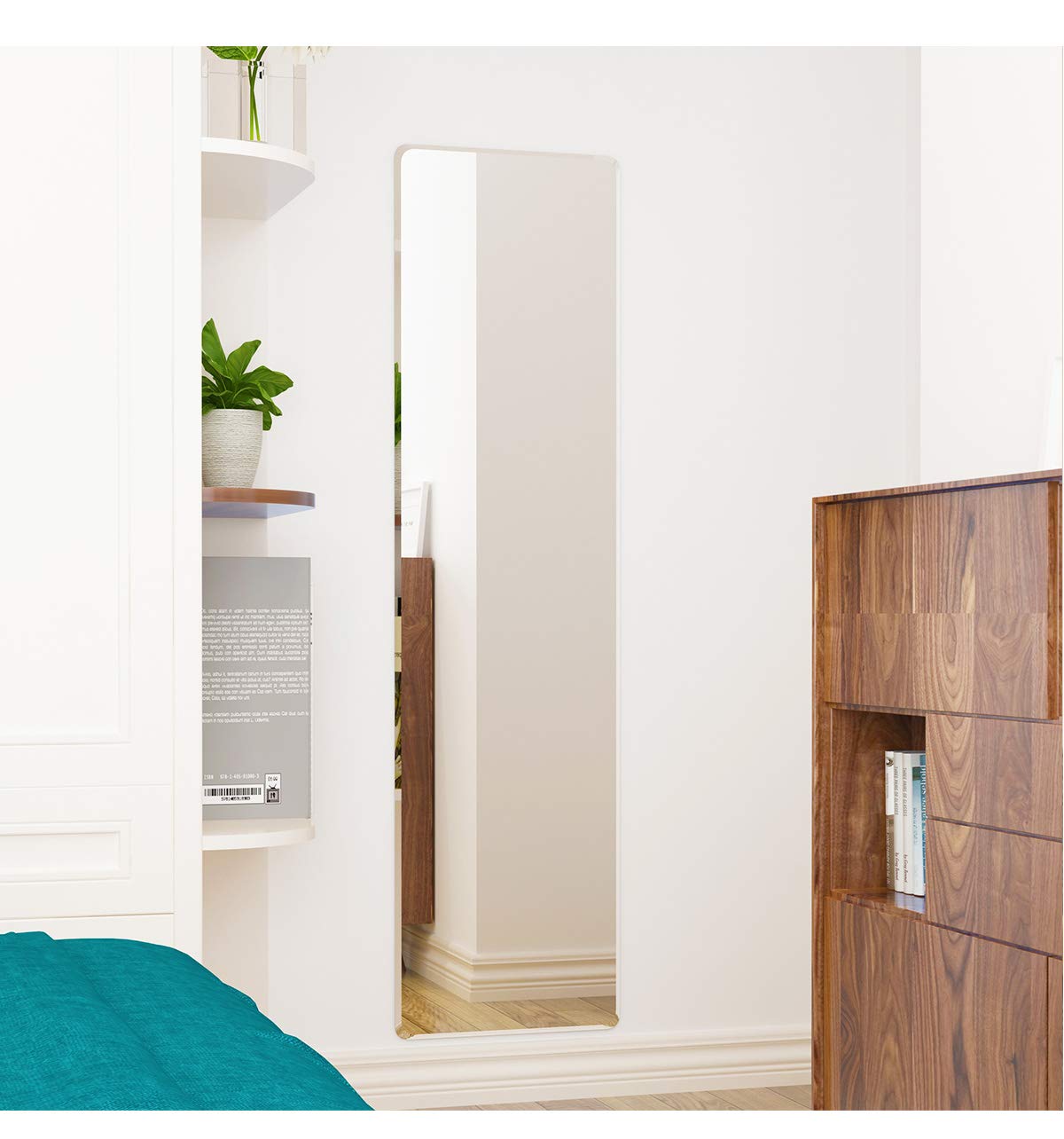 Ecentaur Frameless Door Mirrors Wall Mirror Full Length Body Mirror for Wall Mounted Bedroom Closet Wardrobe Long Size Mirror