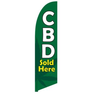 Vispronet CBD Feather Flag - Made from Tear-Resistant Knitted Polyester, Visible from Both Sides - 2.6ft x 11.2ft Swooper Flag - Flag Only