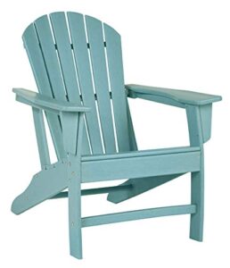 signature design by ashley sundown treasure outdoor patio hdpe weather resistant adirondack chair, blue