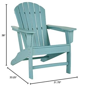 Signature Design by Ashley Sundown Treasure Outdoor Patio HDPE Weather Resistant Adirondack Chair, Blue