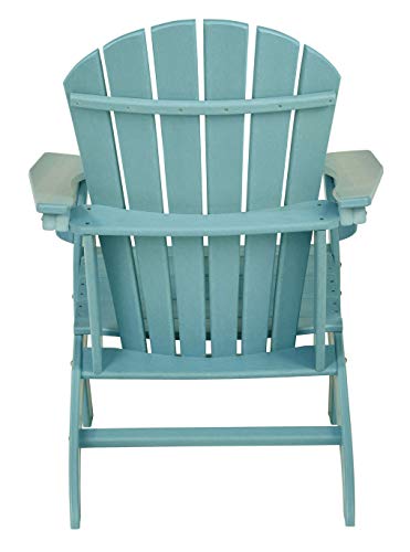 Signature Design by Ashley Sundown Treasure Outdoor Patio HDPE Weather Resistant Adirondack Chair, Blue