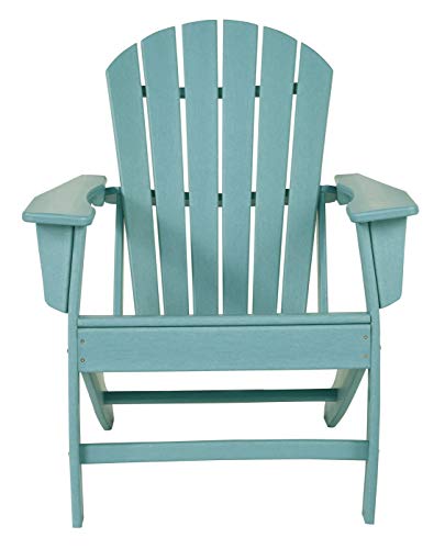 Signature Design by Ashley Sundown Treasure Outdoor Patio HDPE Weather Resistant Adirondack Chair, Blue