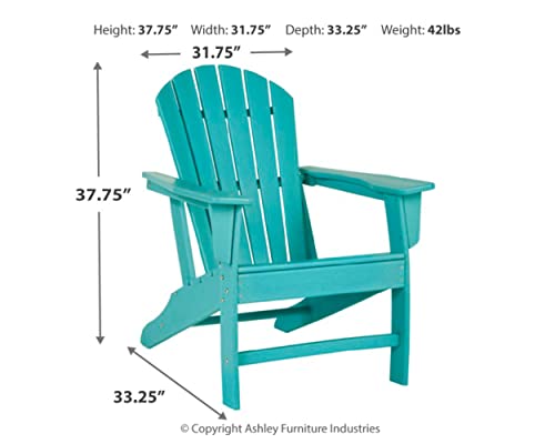 Signature Design by Ashley Sundown Treasure Outdoor Patio HDPE Weather Resistant Adirondack Chair, Blue