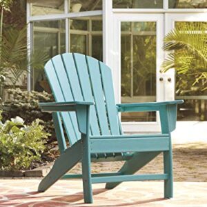 Signature Design by Ashley Sundown Treasure Outdoor Patio HDPE Weather Resistant Adirondack Chair, Blue