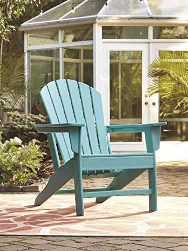 Signature Design by Ashley Sundown Treasure Outdoor Patio HDPE Weather Resistant Adirondack Chair, Blue