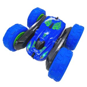 Threeking RC Stunt Car Remote Control Cars Toy with Lights Double-Sided Driving 360-degree Flips Rotating Cars Toys, Blue