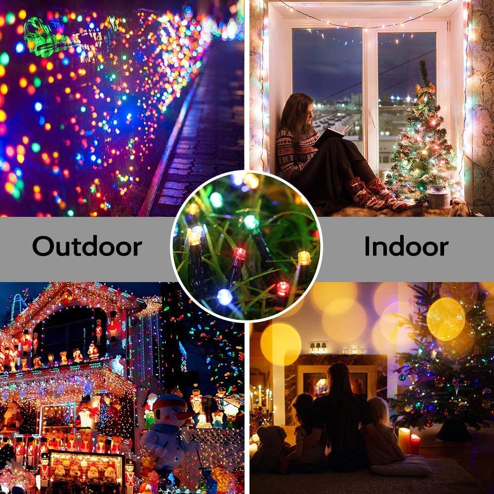 Joomer Solar Christmas Lights 72ft x 2 Pack 200 LED 8 Modes Solar String Lights Waterproof Solar Fairy Lights for Christmas Decorations (Multicolor)