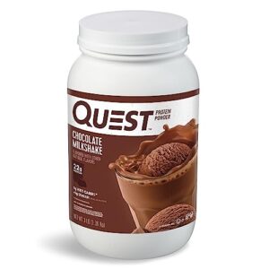 quest nutrition chocolate milkshake protein powder, 22g protein, 1g sugar, low carb, gluten free, 3 pound, 43 servings