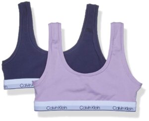 calvin klein girls' little modern cotton bralette 2 pack