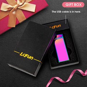 LcFun Electric Lighter Plasma Dual Arc Lighter, Windproof USB Rechargeable Lighter, Flameless Cool Lighters with LED Battery Indication for Candles, Incense Stick, Outdoor Camping (Magic)